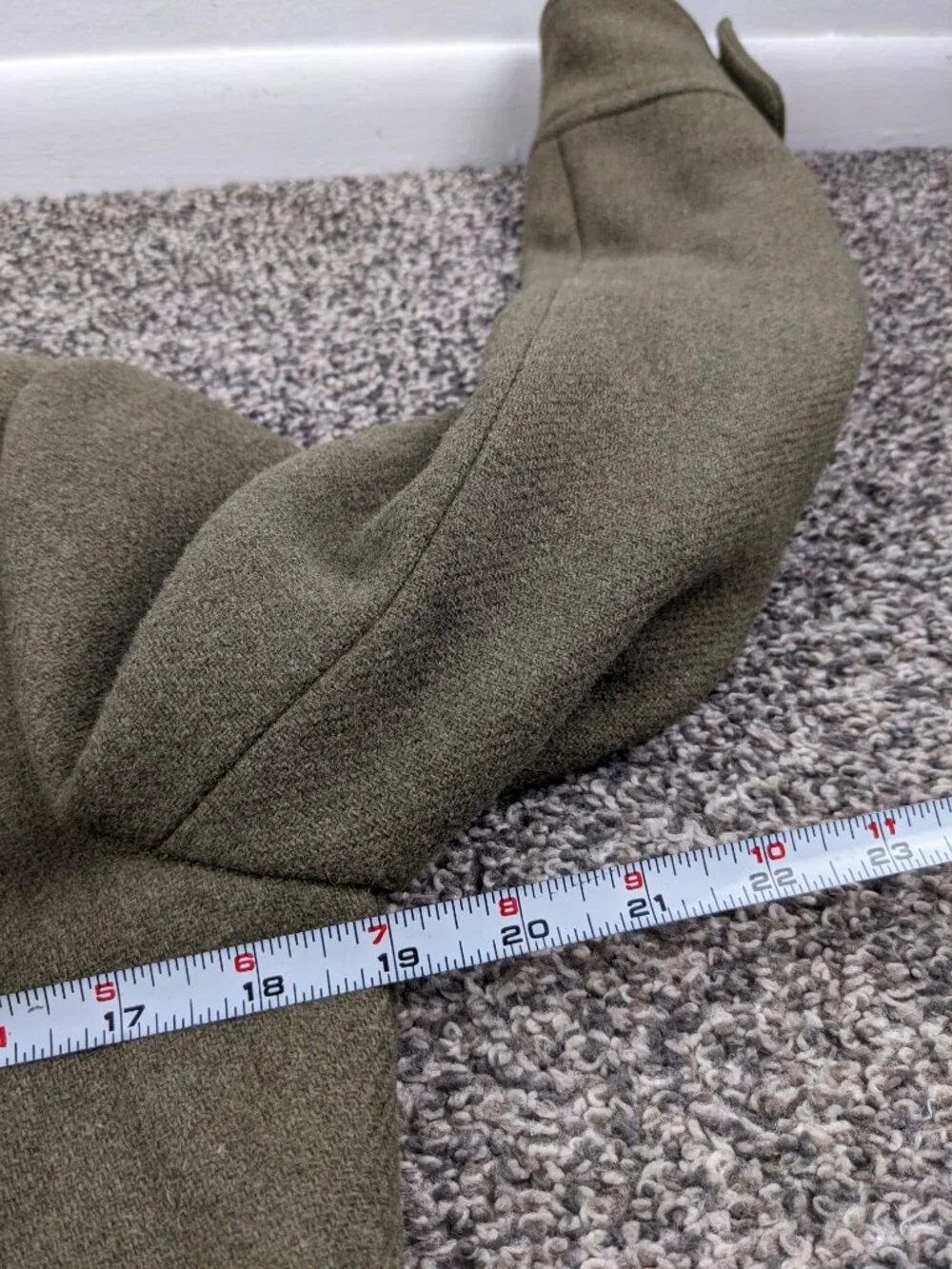 J Crew Pea Coat Wool Double Breasted Faux Fur Collar Green Womens 4